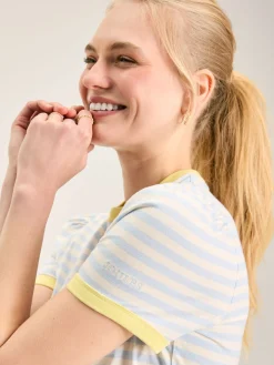 Erin Blue Stripe Short Sleeve T-Shirt<Joules Hot