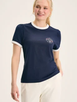 Erin Navy blue Short Sleeve T-Shirt<Joules Discount
