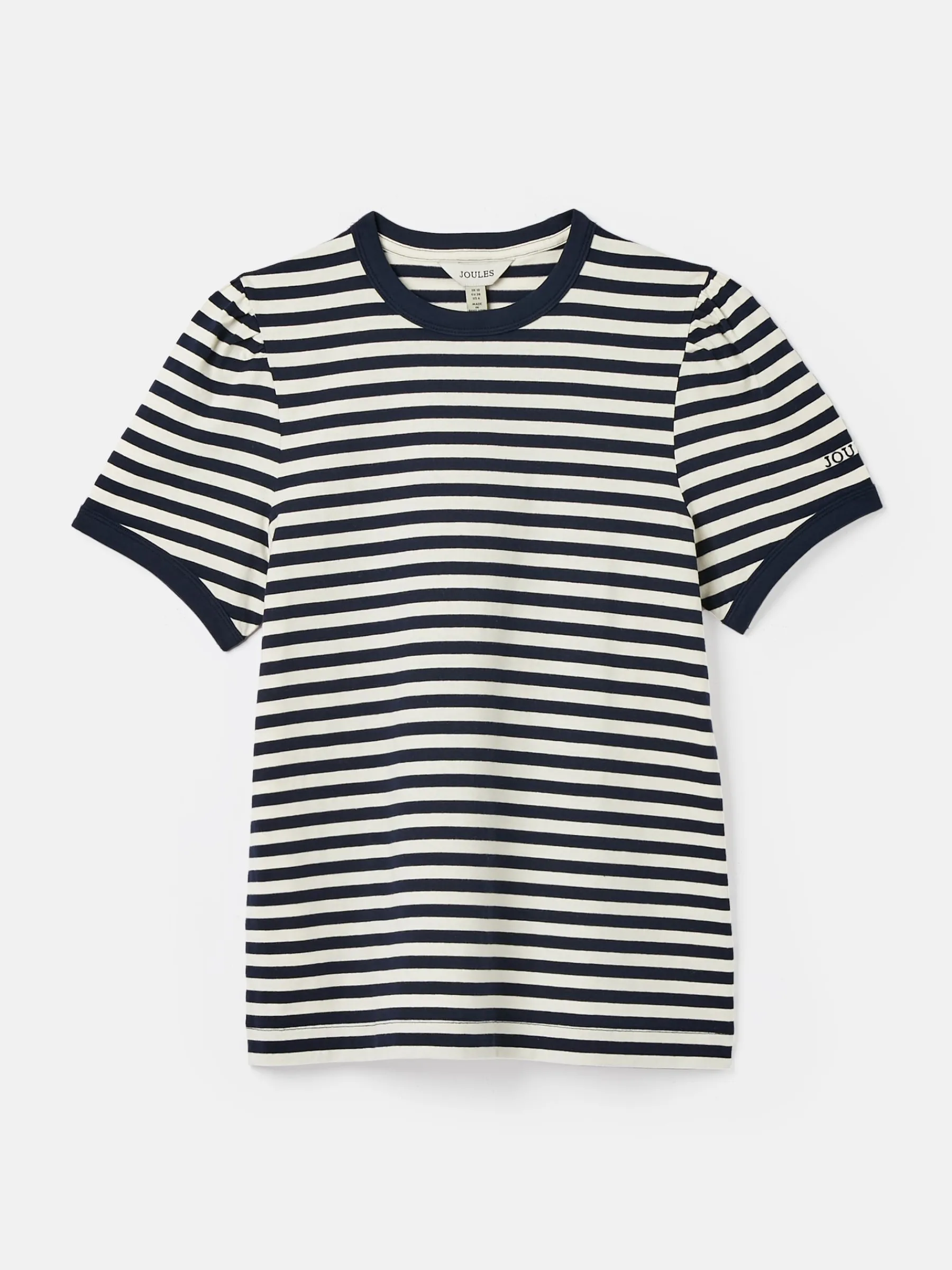 Erin Navy Blue Stripe Short Sleeve T-Shirt<Joules Outlet