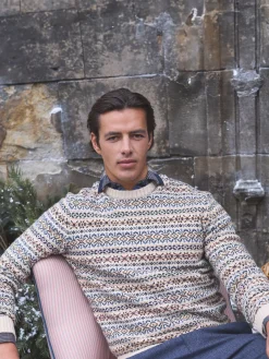 Fair Isle Crew Neck Jumper Contains Merino Wool<Joules Best