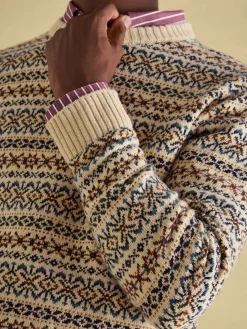 Fair Isle Crew Neck Jumper Contains Merino Wool<Joules Best