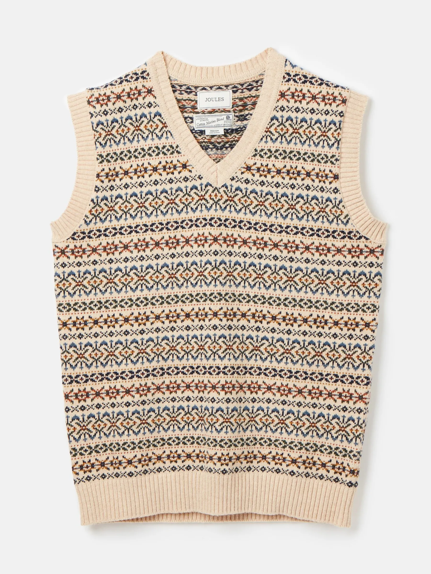 Fair Isle Knitted Vest Contains Merino Wool<Joules Hot