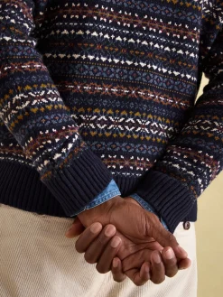Fair Isle Crew Neck Jumper Contains Merino Wool<Joules Best
