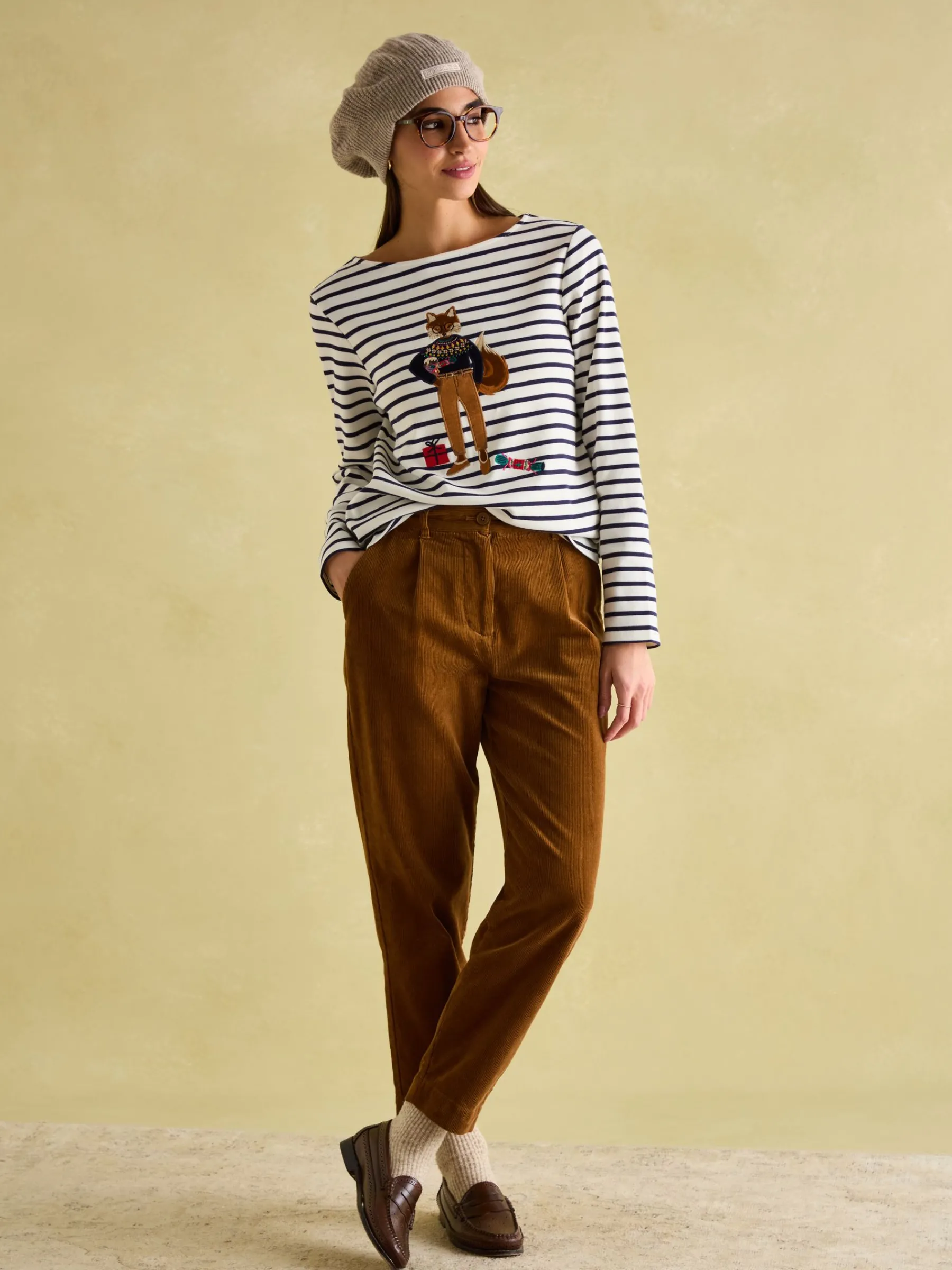 Festive Harbour Boat Neck Breton Top<Joules Online