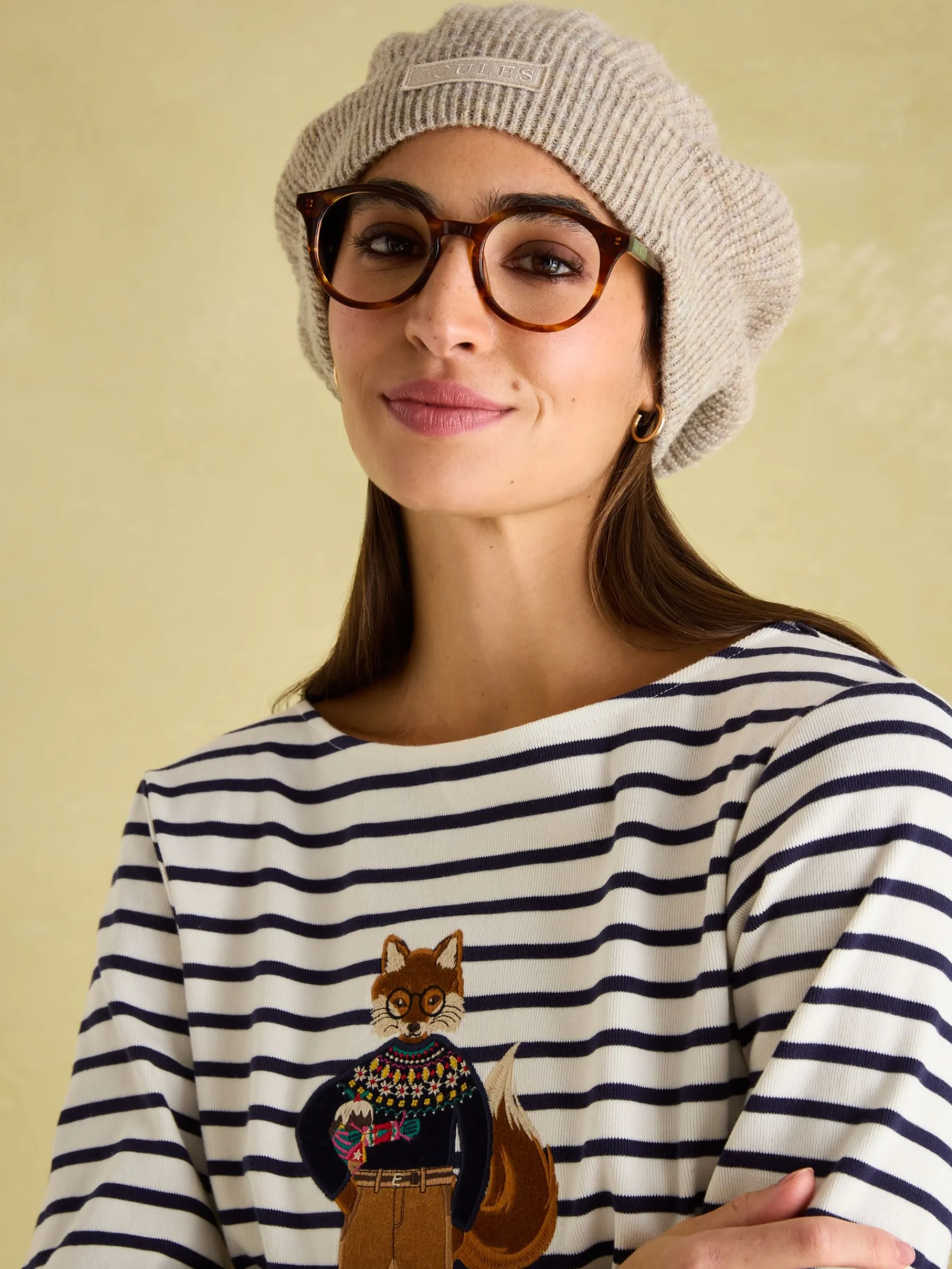 Festive Harbour Boat Neck Breton Top<Joules Online
