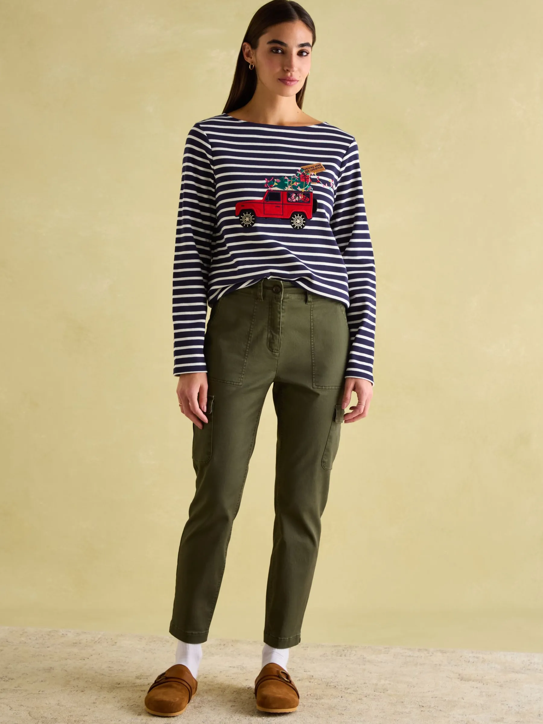 Festive Harbour Boat Neck Breton Top<Joules Online