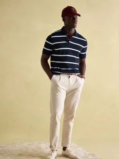 Filbert Navy & White Striped Polo Shirt<Joules