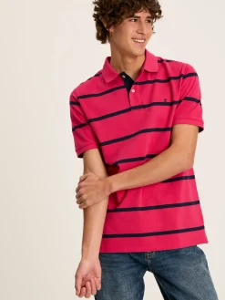 Filbert Pink & Navy Striped Polo Shirt<Joules Outlet