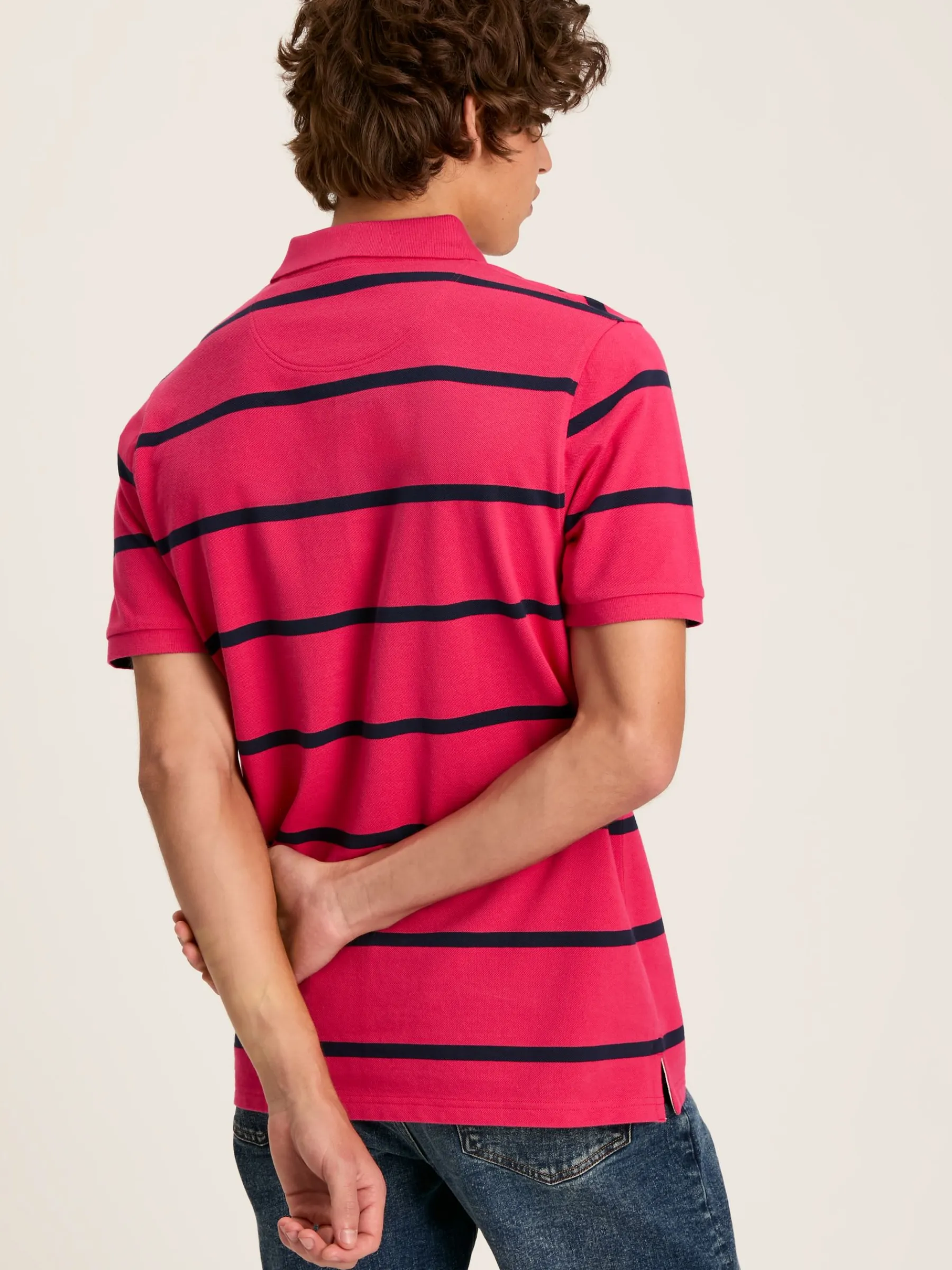 Filbert Pink & Navy Striped Polo Shirt<Joules Outlet