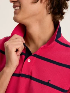 Filbert Pink & Navy Striped Polo Shirt<Joules Outlet