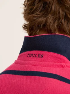 Filbert Pink & Navy Striped Polo Shirt<Joules Outlet