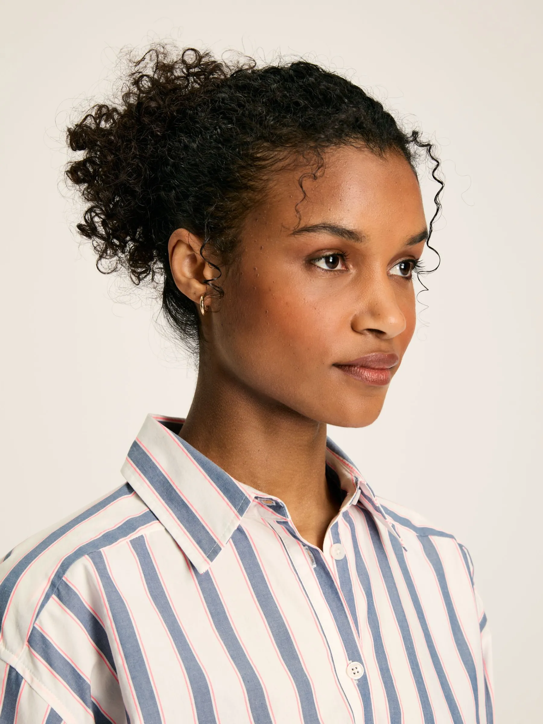 Francesca Blue Printed Tie Waist Shirt Dress<Joules New