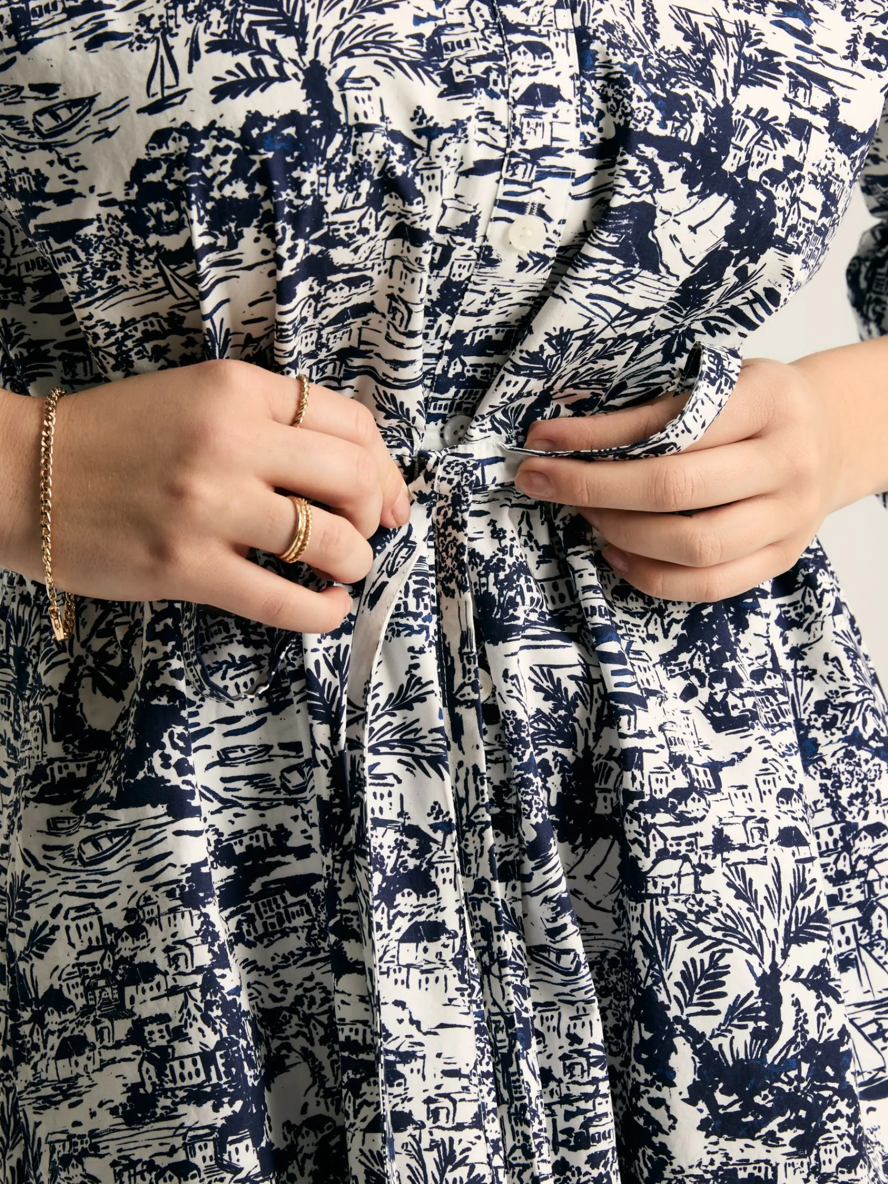 Francesca Tie Waist Shirt Dress<Joules Outlet