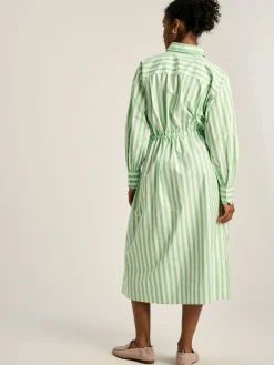 Francesca Green & White Tie Waist Shirt Dress<Joules Outlet