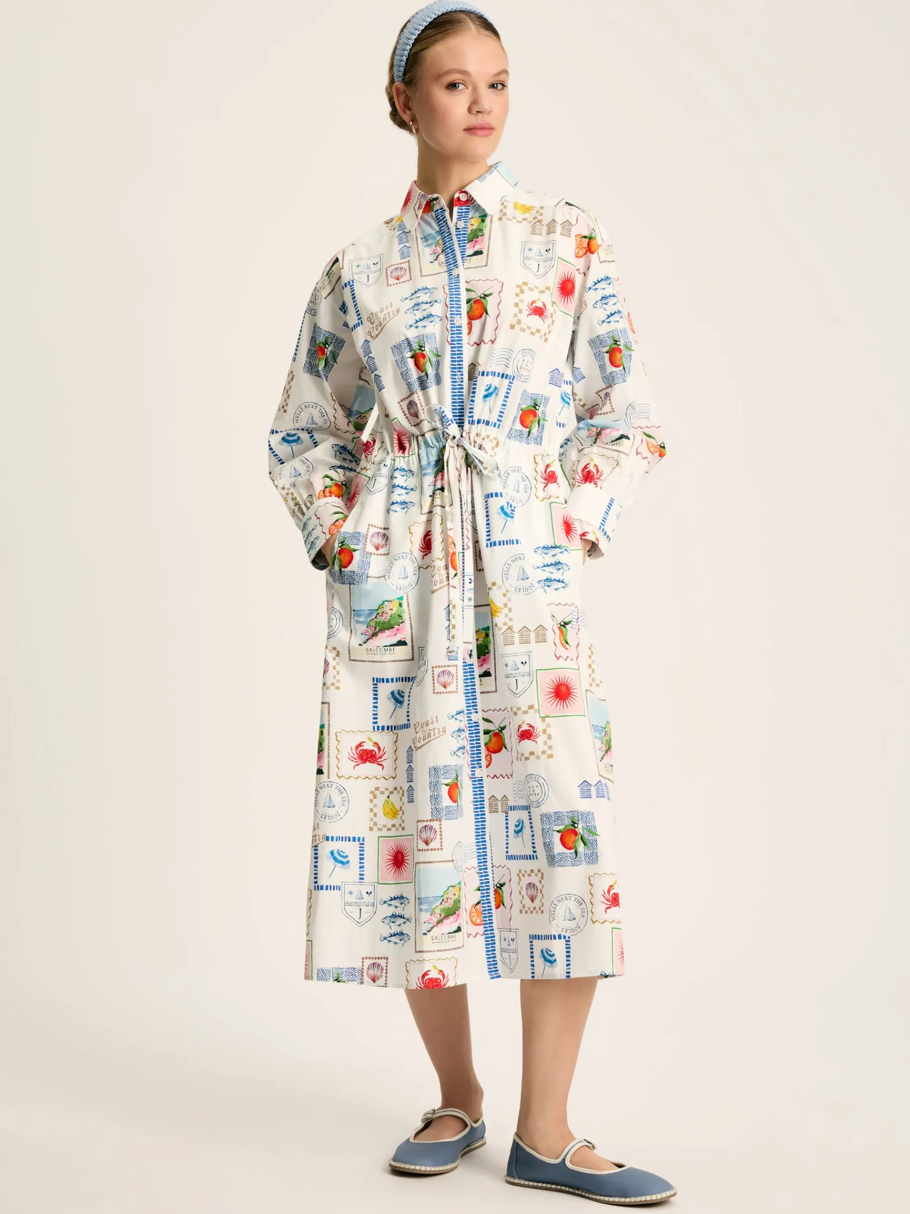 Francesca Tie Waist Shirt Dress<Joules Discount