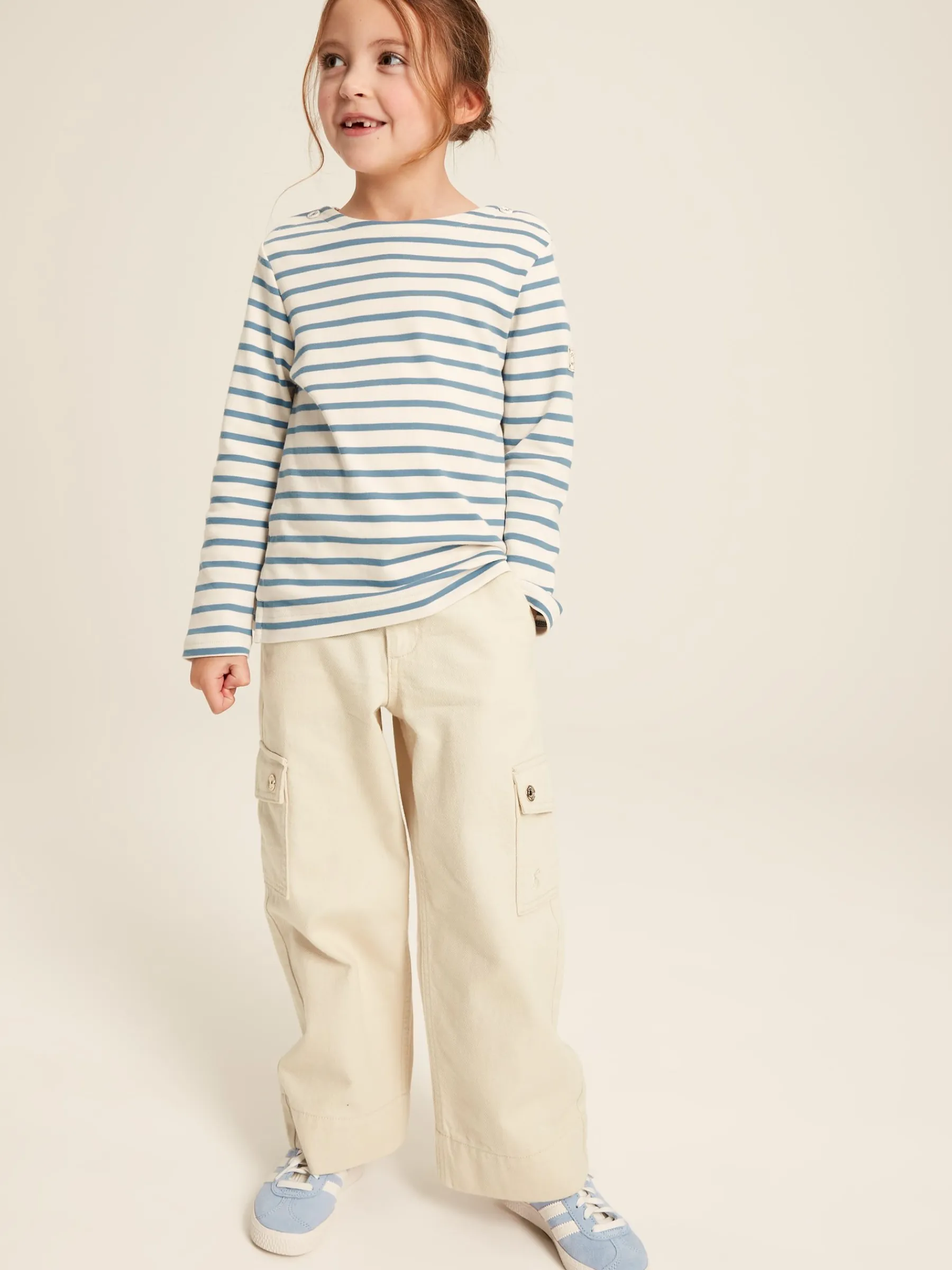 Georgia Beige Cargo Wide Leg Trousers<Joules Clearance