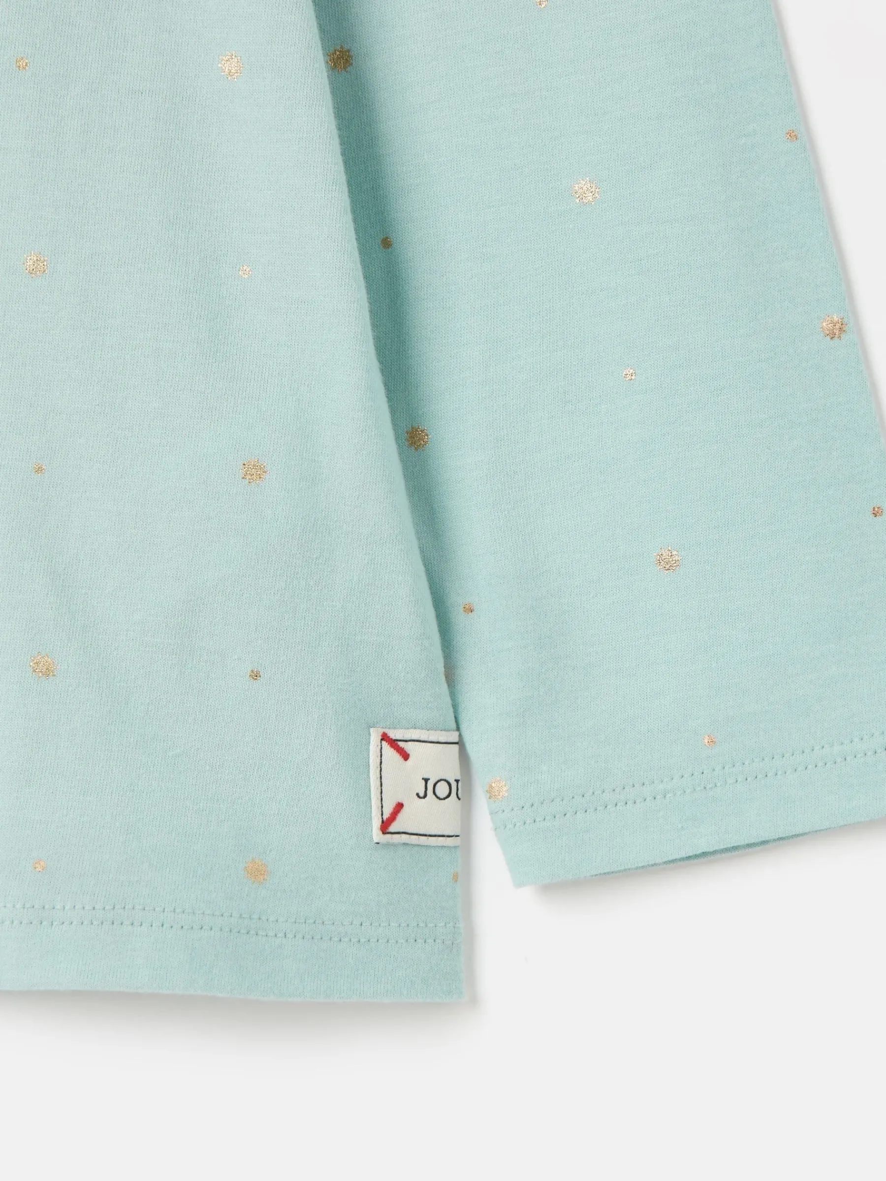 Girls' Ava Green Metallic Star Print Artwork T-Shirt<Joules Outlet