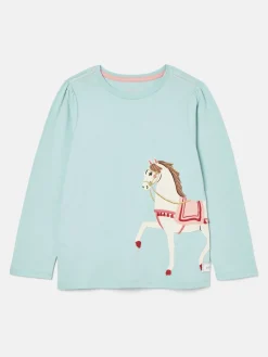 Girls' Ava Mint Green Artwork T-Shirt<Joules Best