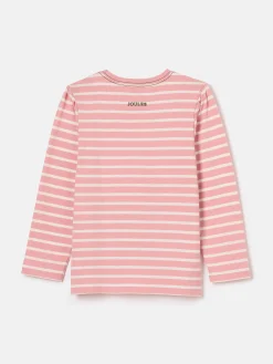 Girls' Ava Pink Stripe Artwork T-Shirt<Joules Sale