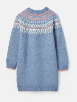 Girls' Charlotte Blue & Pink Fair Isle Jumper Dress<Joules Clearance