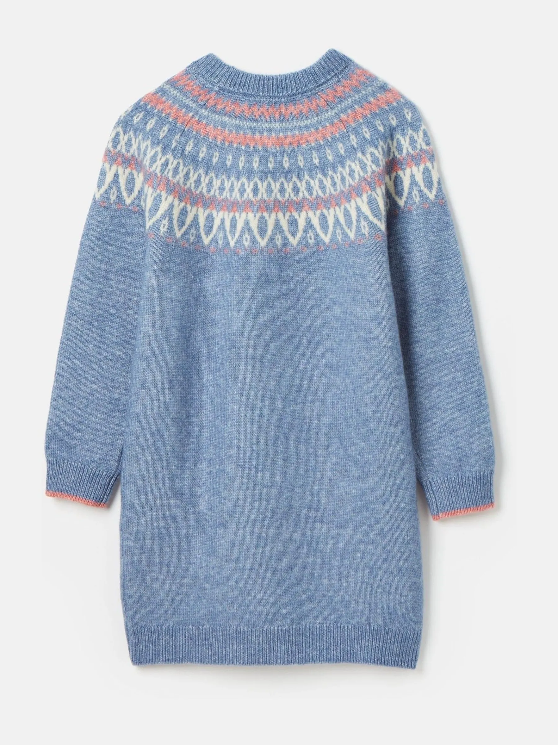 Girls' Charlotte Blue & Pink Fair Isle Jumper Dress<Joules Clearance