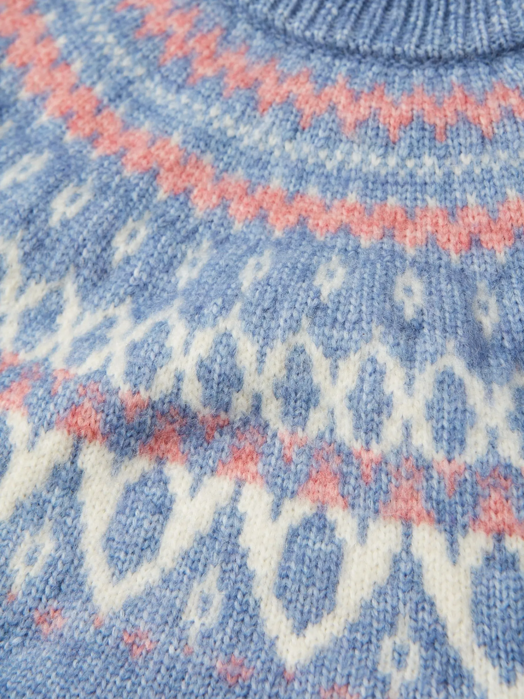 Girls' Charlotte Blue & Pink Fair Isle Jumper Dress<Joules Clearance