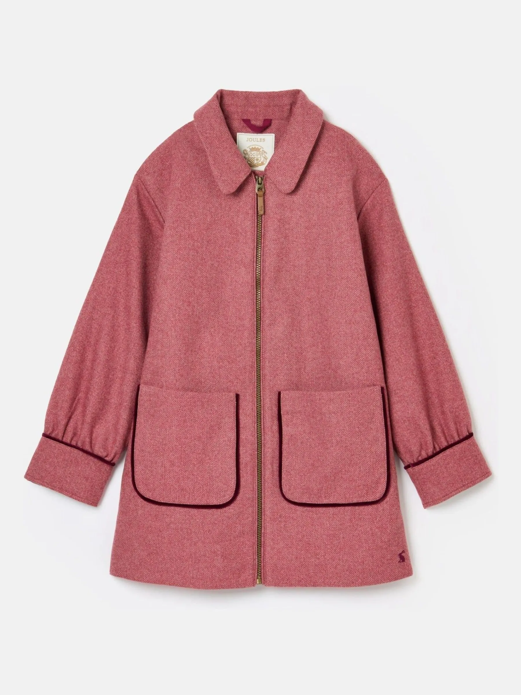 Girls' Dorothea Herringbone Tweed Coat<Joules Best