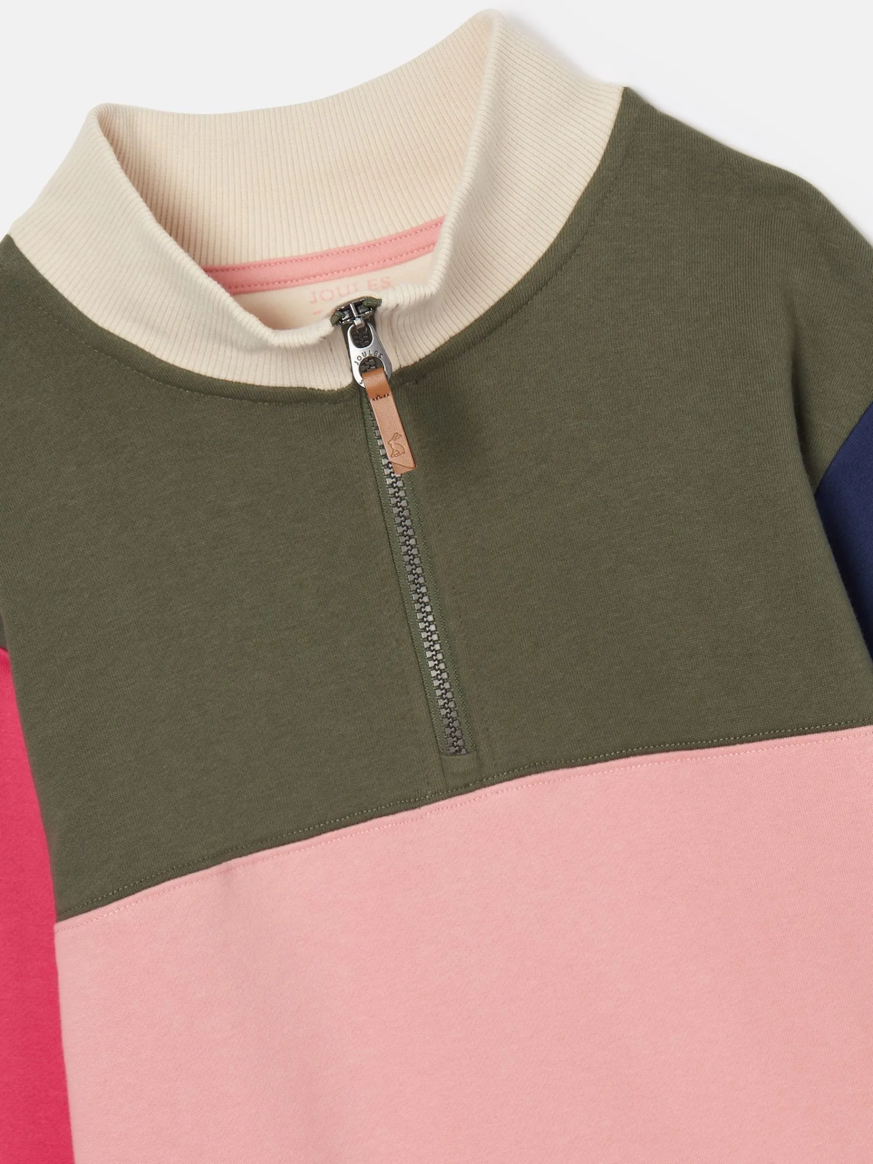 Girls' Elliot Colour Block Quarter Zip Sweatshirt<Joules Hot