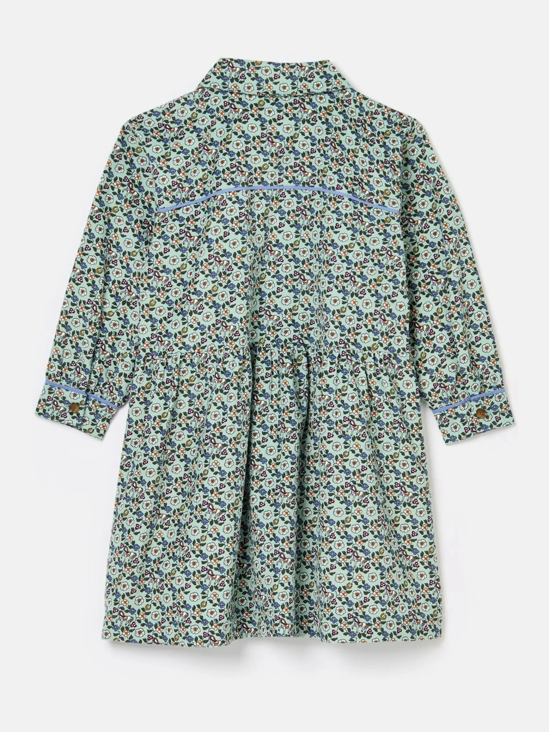 Girls' Elodie Blue Ditsy Print Corduroy Shirt Dress<Joules Best