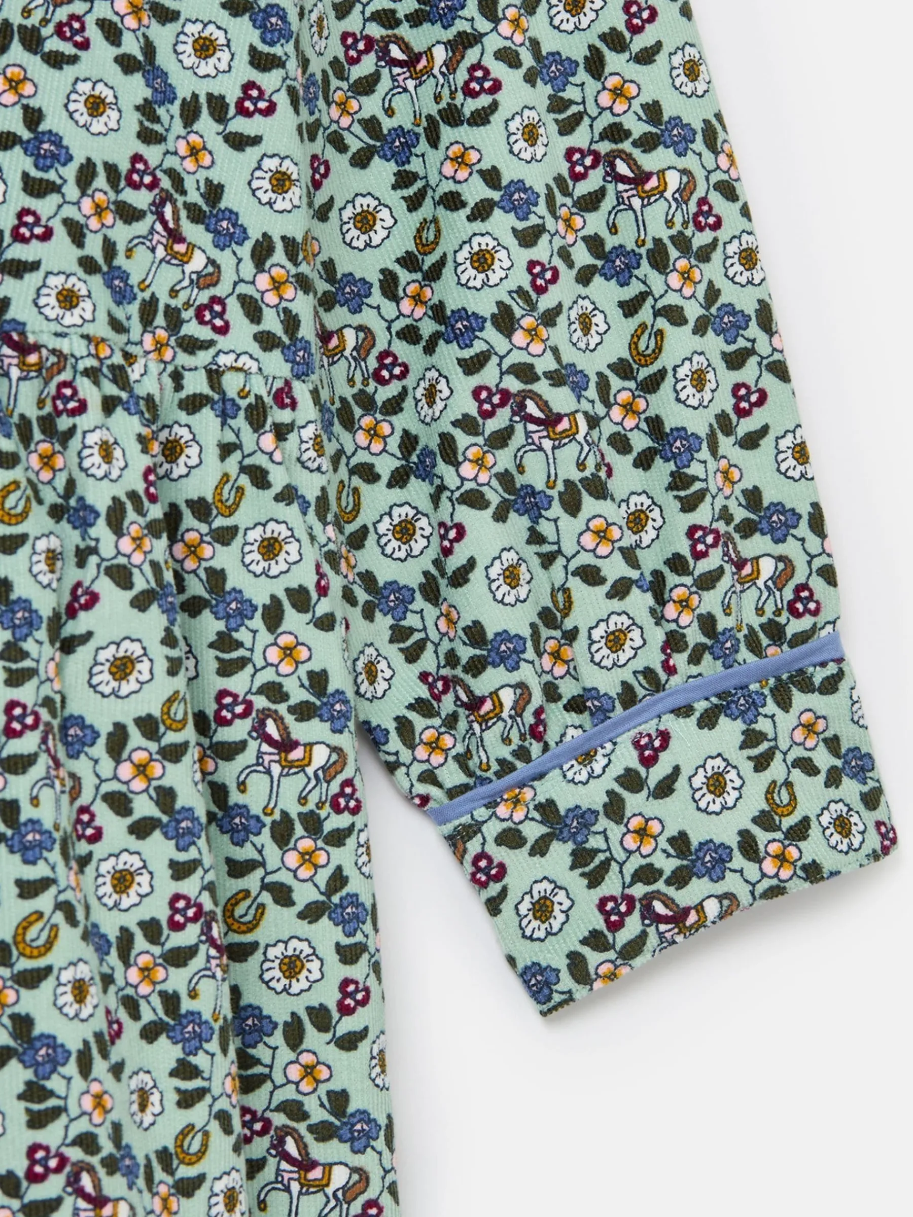 Girls' Elodie Blue Ditsy Print Corduroy Shirt Dress<Joules Best