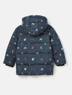 Girls' Emmeline Blue Print Showerproof Coat<Joules Hot