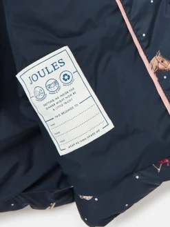 Girls' Emmeline Blue Print Showerproof Coat<Joules Hot