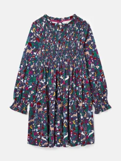 Girls' Gracie 12 Days of Christmas Printed Jersey Dress<Joules