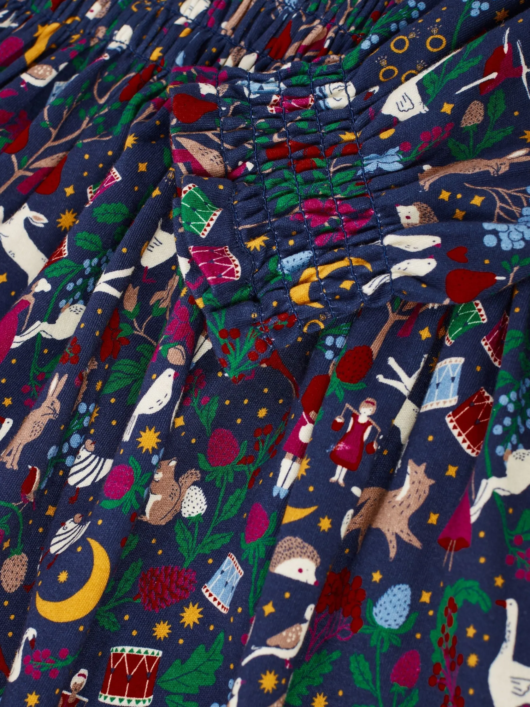 Girls' Gracie 12 Days of Christmas Printed Jersey Dress<Joules