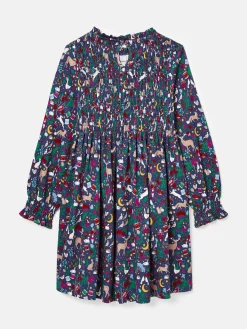 Girls' Gracie 12 Days of Christmas Printed Jersey Dress<Joules