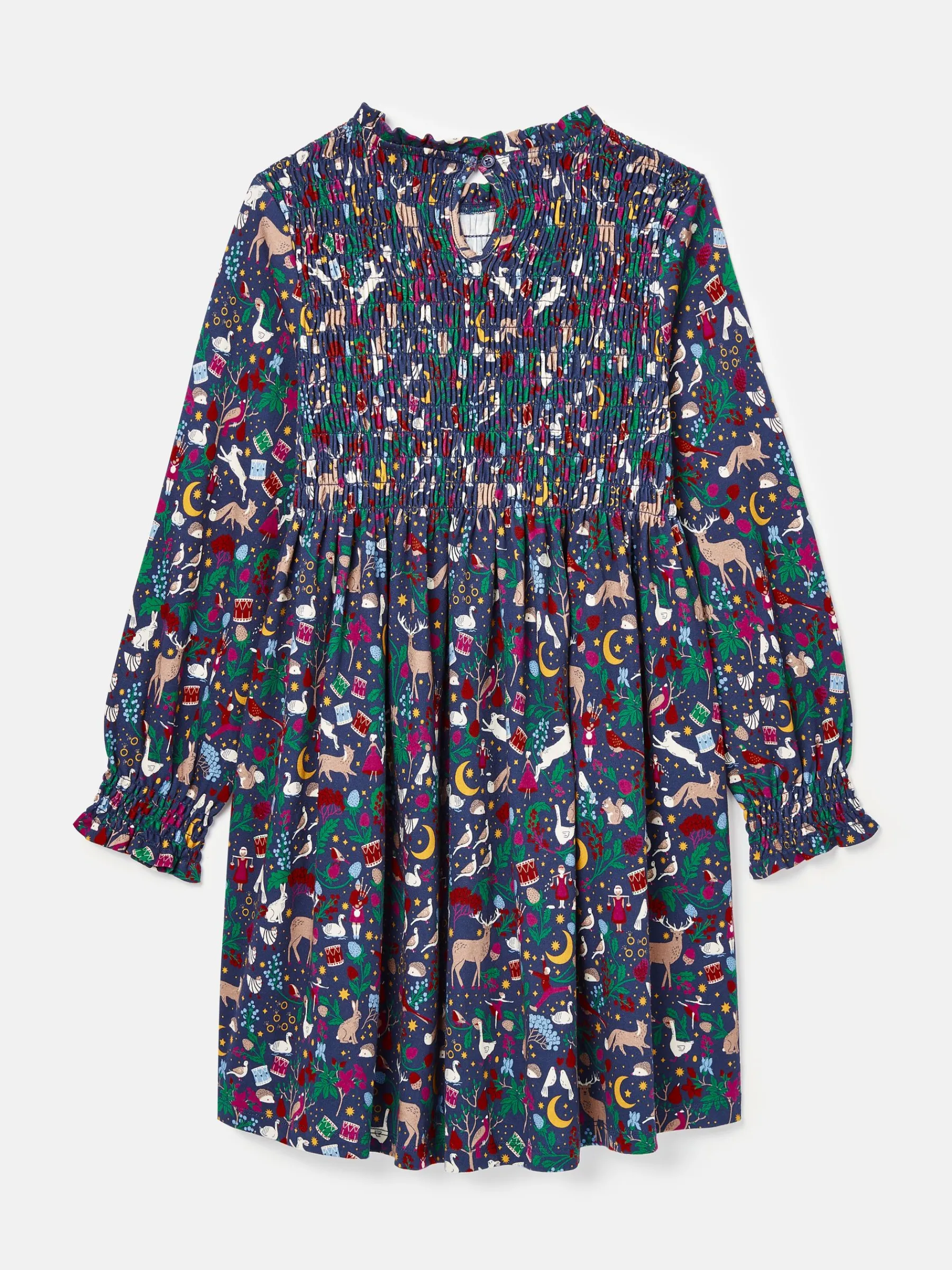 Girls' Gracie 12 Days of Christmas Printed Jersey Dress<Joules