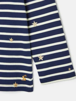 Girls' Harbour Navy Blue Long Sleeve Top<Joules Outlet