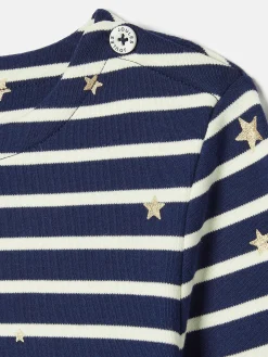 Girls' Harbour Navy Blue Long Sleeve Top<Joules Outlet