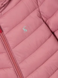 Girls' Kinnaird Light Pink Showerproof Padded Coat<Joules Clearance