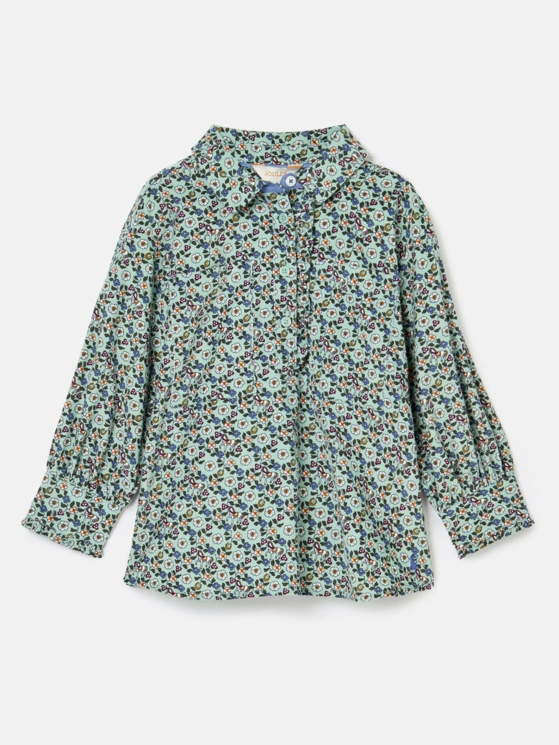 Girls' Liliana Blue Ditsy Pop Over Blouse<Joules Clearance