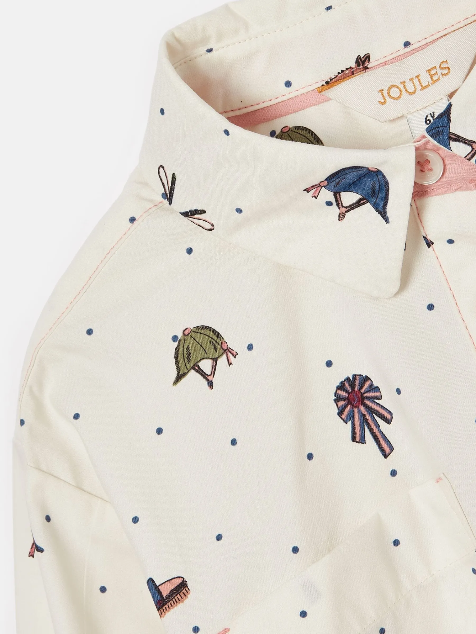 Girls' Liliana Cream Print Pop Over Blouse<Joules Sale