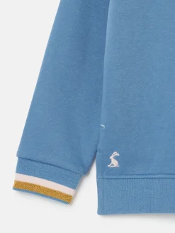 Girls' Mackenzie Blue Rabbit Embroidered Artwork Crew Neck Sweatshirt<Joules New