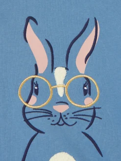 Girls' Mackenzie Blue Rabbit Embroidered Artwork Crew Neck Sweatshirt<Joules New