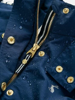 Girls' Meadow Navy Blue Lightweight Waterproof Raincoat With Hood<Joules Online