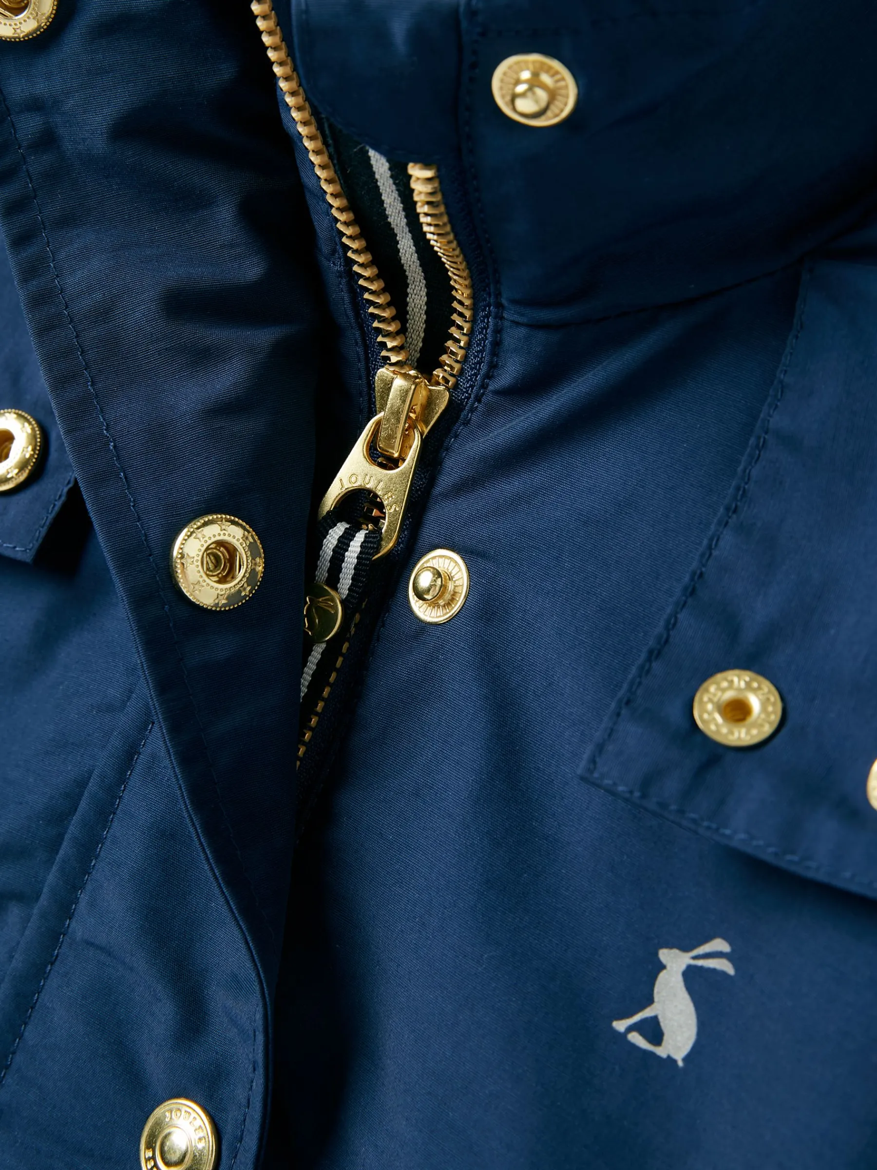 Girls' Meadow Navy Blue Lightweight Waterproof Raincoat With Hood<Joules Online