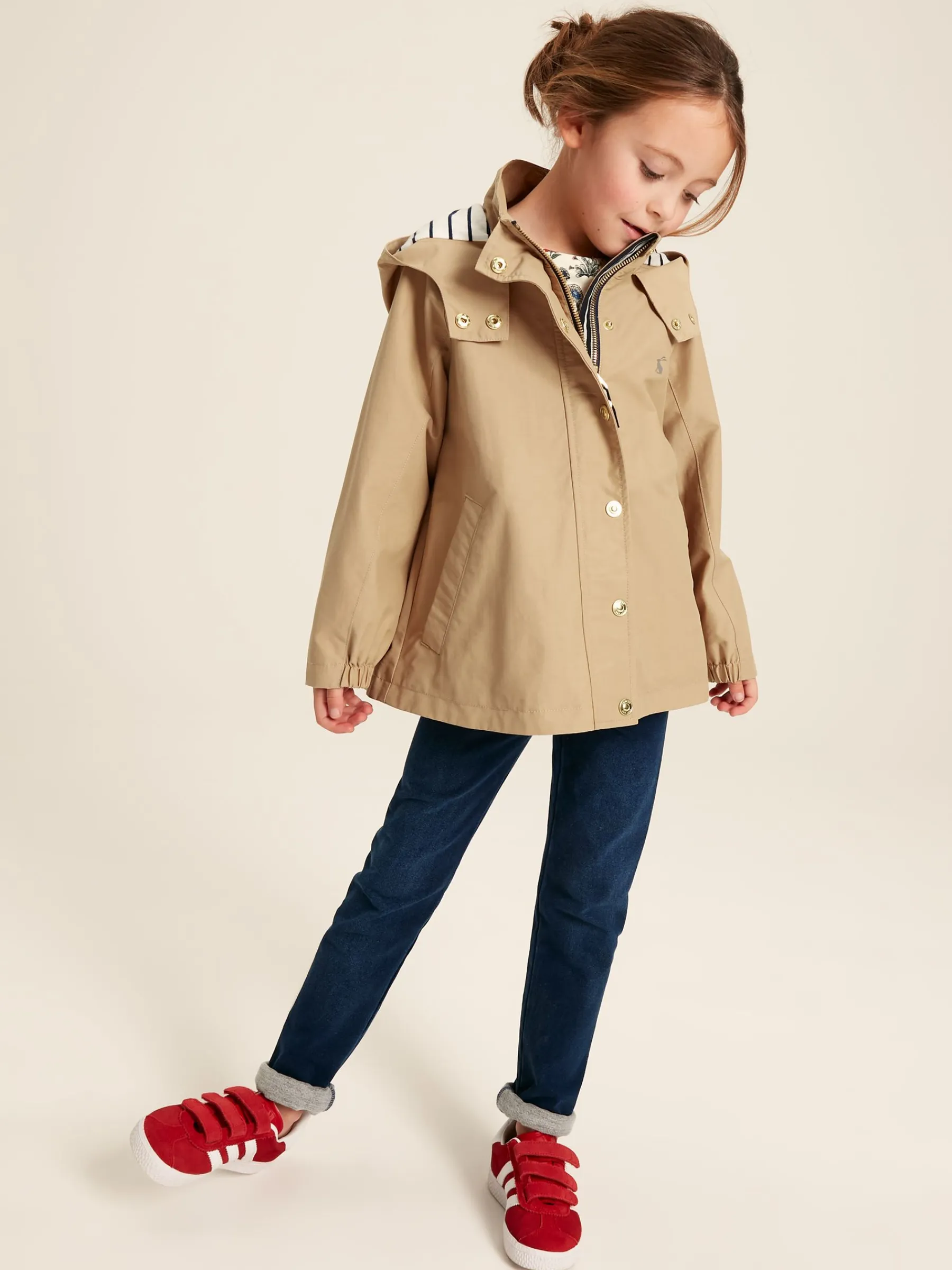 Girls' Meadow Lightweight Waterproof Raincoat With Hood<Joules New