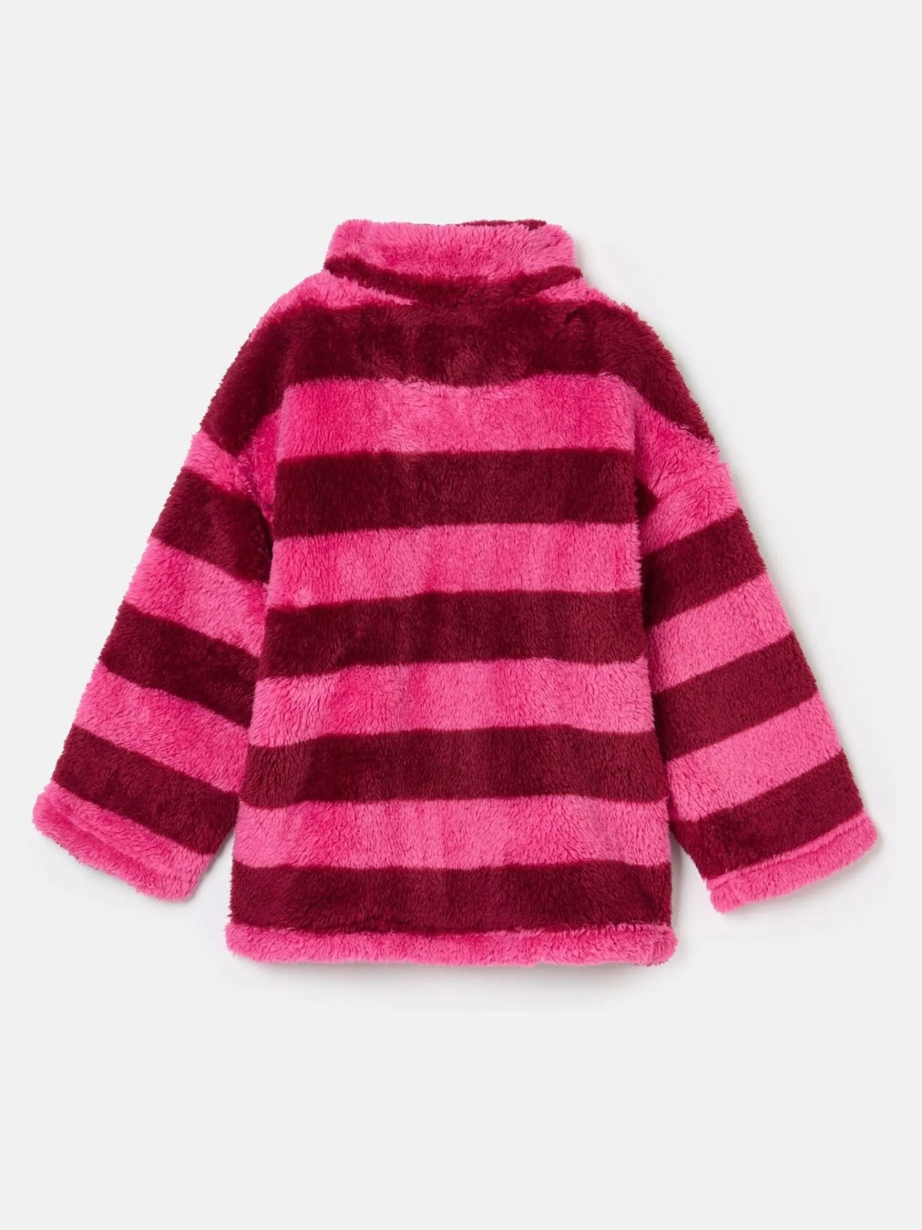Girls' Merridie Pink Stripe Half Zip Borg Fleece<Joules Online