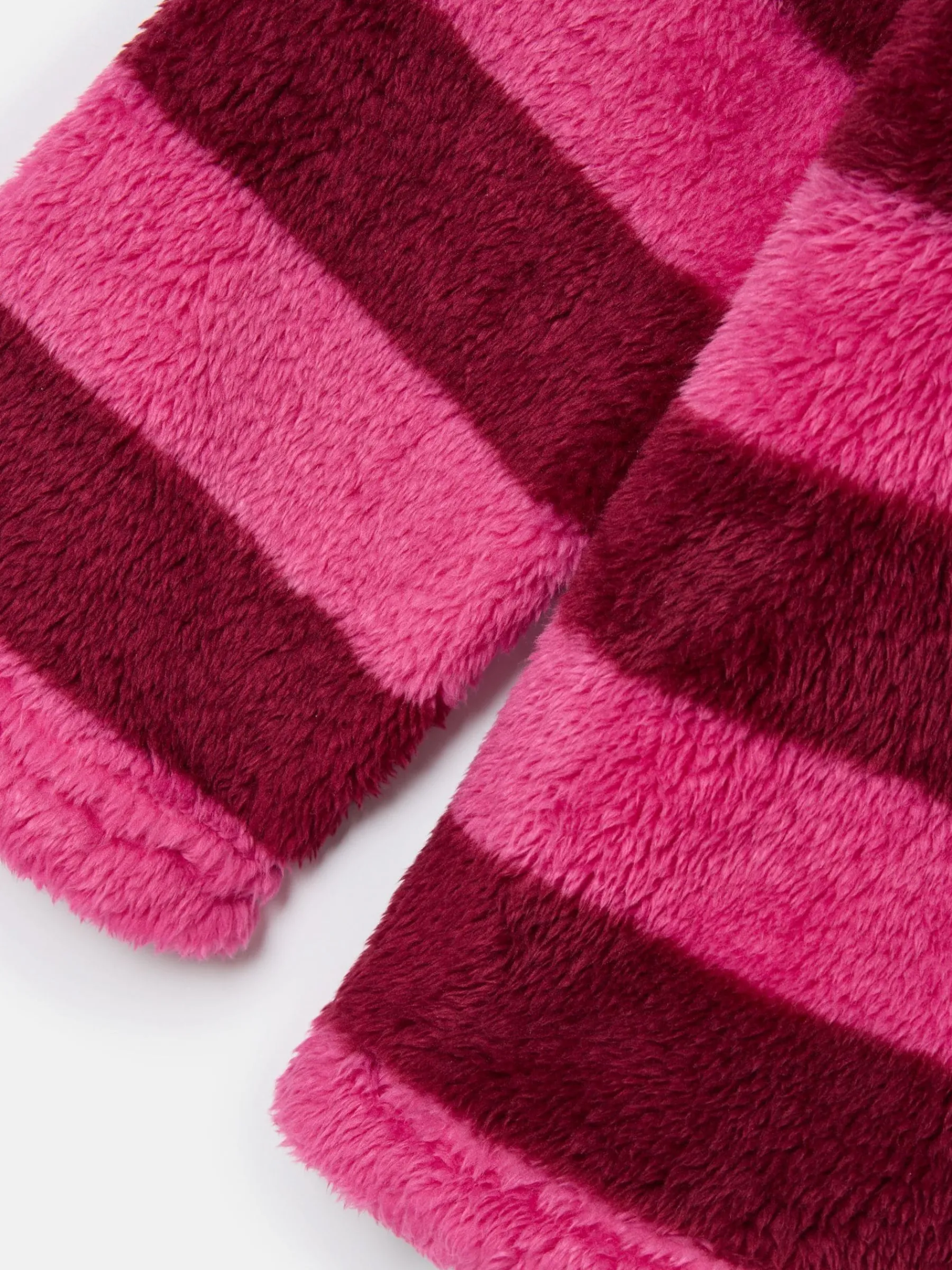 Girls' Merridie Pink Stripe Half Zip Borg Fleece<Joules Online