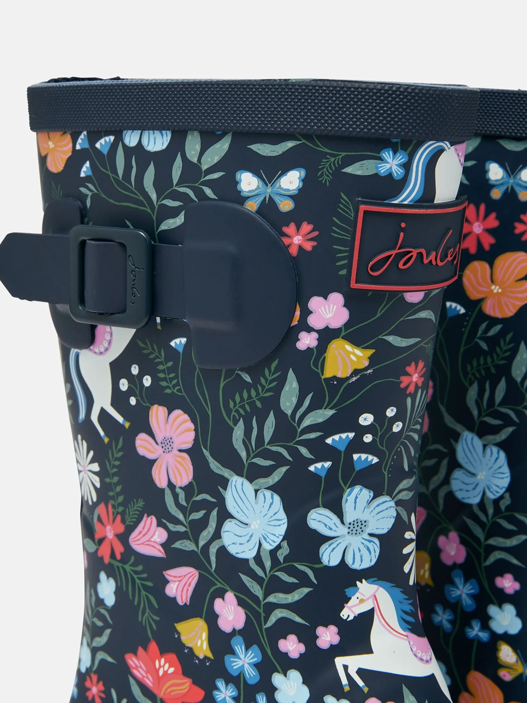 Girls' Navy Blue Printed Wellies<Joules Online