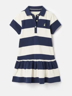 Girls' Orla Navy Stripe Polo Shirt Dress<Joules Sale